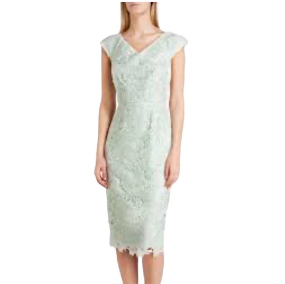 Ted Baker size 0 light green midi dress